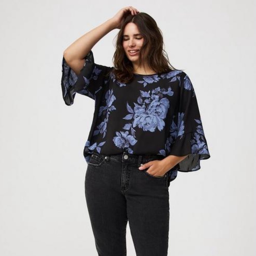 NWOT Torrid Georgette Ruffle Top - Picture 2 of 8